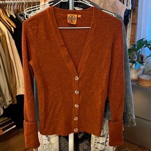 Tory Burch Rust Cardigan Sweater